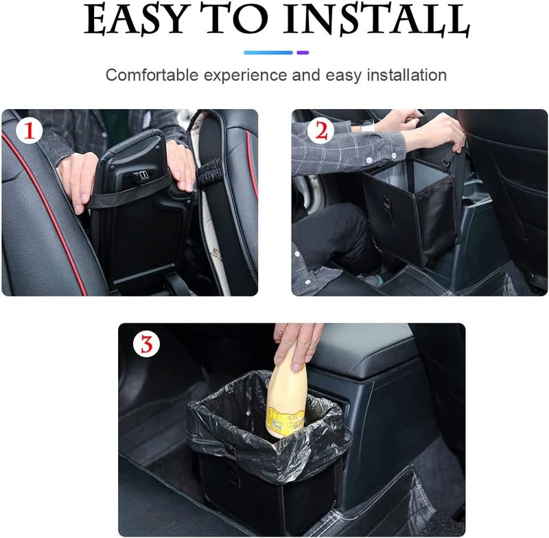 Fekey&JF Foldable Trash Can, Hanging Waterproof Leakproof Storage Bag with Large Capacity, Car Interior Accessories (Large) - Image 5